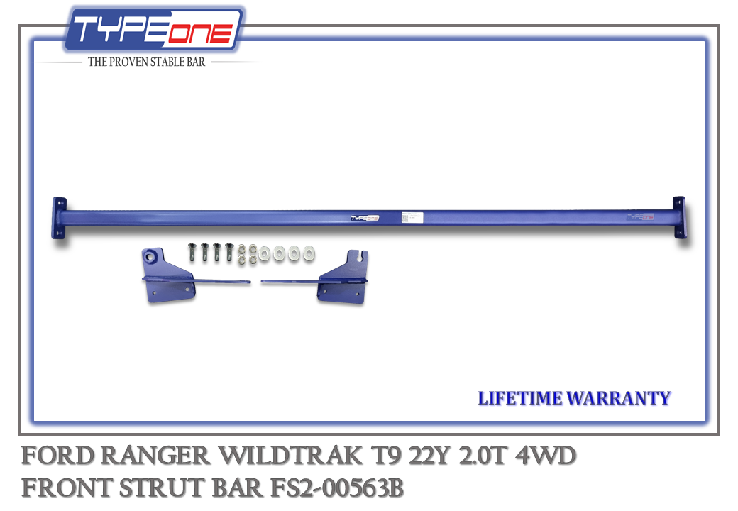 TYPEONE FS2-00563B Front Strut Bar — Ford Ranger Wildtrak T9 22Y