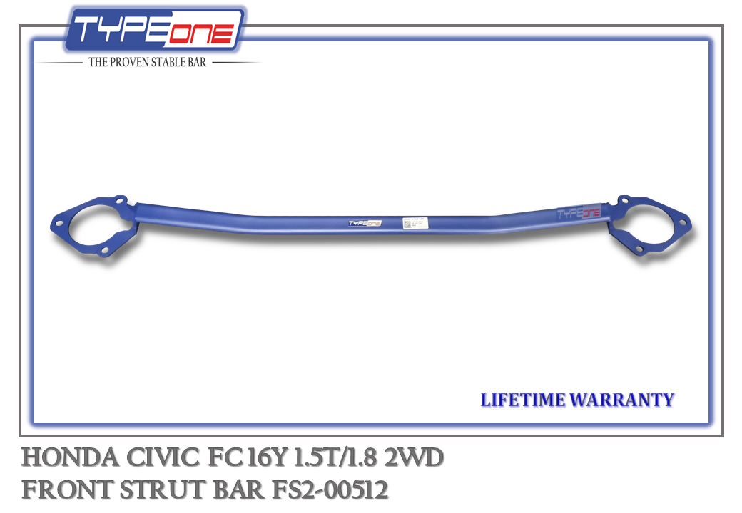 TYPEONE FS2-00512 Front Strut Bar — Honda Civic FC 16Y