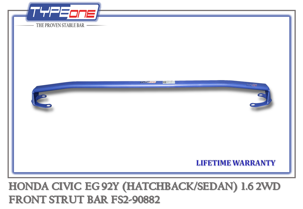 TYPEONE FS2-90882 Front Strut Bar — Honda Civic EG (HATCHBACK) 92Y