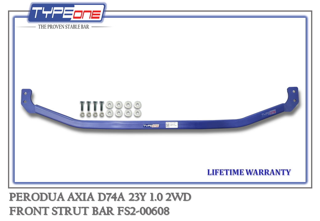 TYPEONE FS2-00608 Front Strut Bar — Perodua Axia D74A 23Y