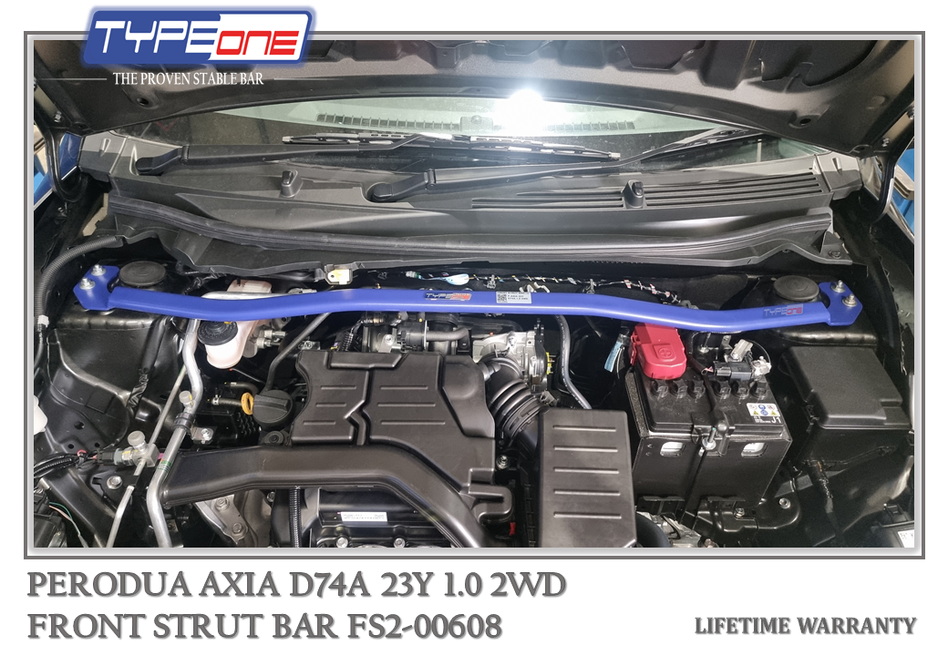 TYPEONE FS2-00608 Front Strut Bar — Perodua Axia D74A 23Y