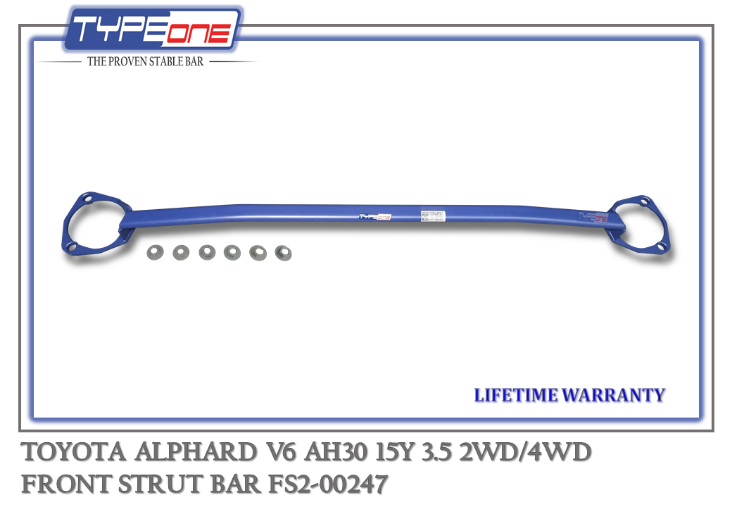 TYPEONE FS2-00247 Front Strut Bar — Toyota Alphard V6 AH30 15Y