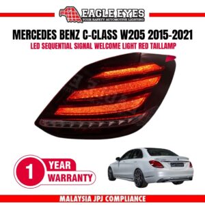 Eagle Eyes TL-064-BENZ — MERCEDES BENZ C-CLASS W205 2015-2021 LED SEQUENTIAL SIGNAL WELCOME LIGHT RED TAILLAMP