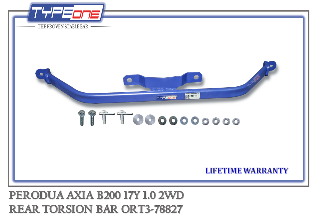 TYPEONE ORT2-78827 Rear Torsion Bar — Perodua Axia B200 17Y