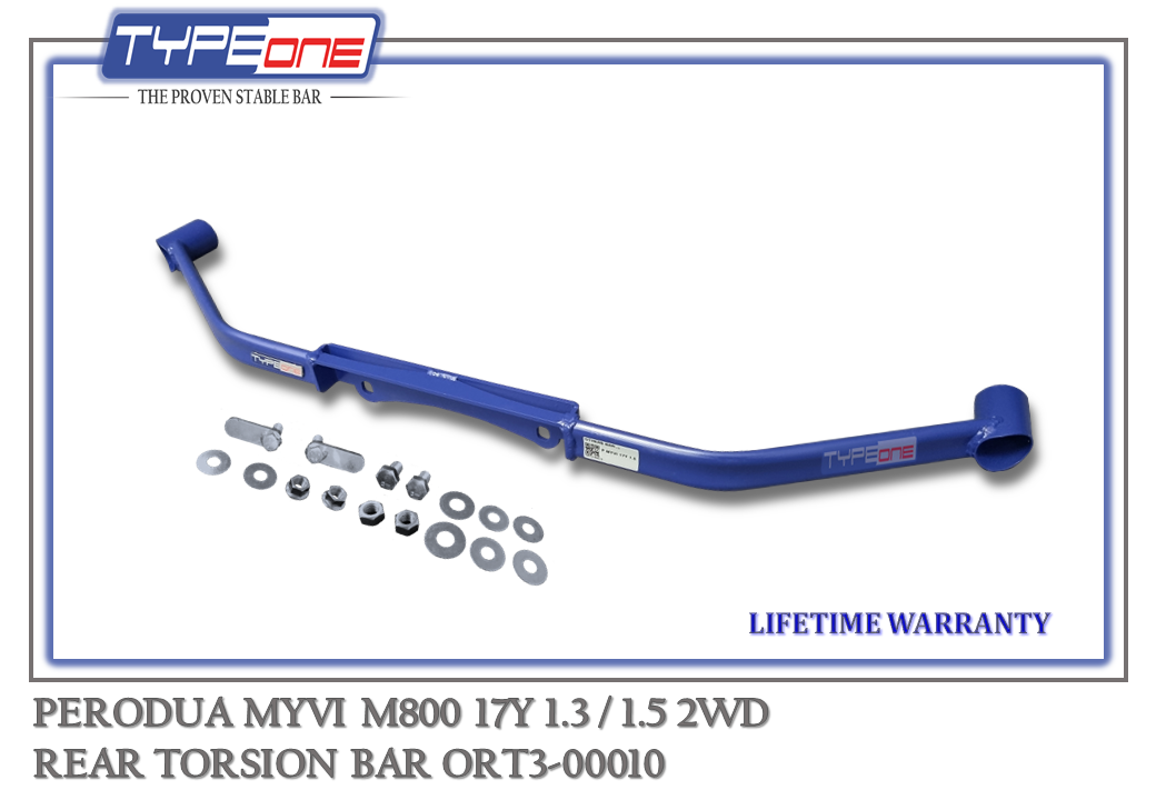 TYPEONE ORT3-00010 Rear Torsion Bar — Perodua Myvi M800 17Y