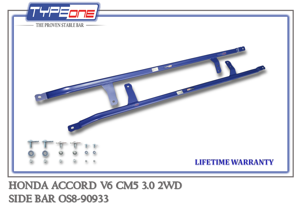 TYPEONE OS8-90933 Side Bar — Honda Accord CM5 V6 03Y