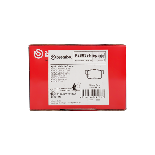 Brembo Front Brake Pad P28039N