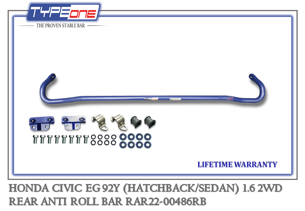 TYPEONE RAR22-00486RB Rear Anti Roll Bar — Honda Civic EG (HATCHBACK) 92Y
