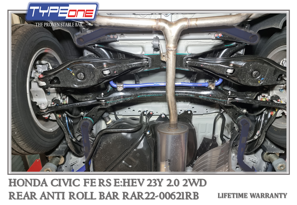 TYPEONE RAR22-00621RB Rear Anti Roll Bar — Honda Civic FE (RS E:HEV) 23Y