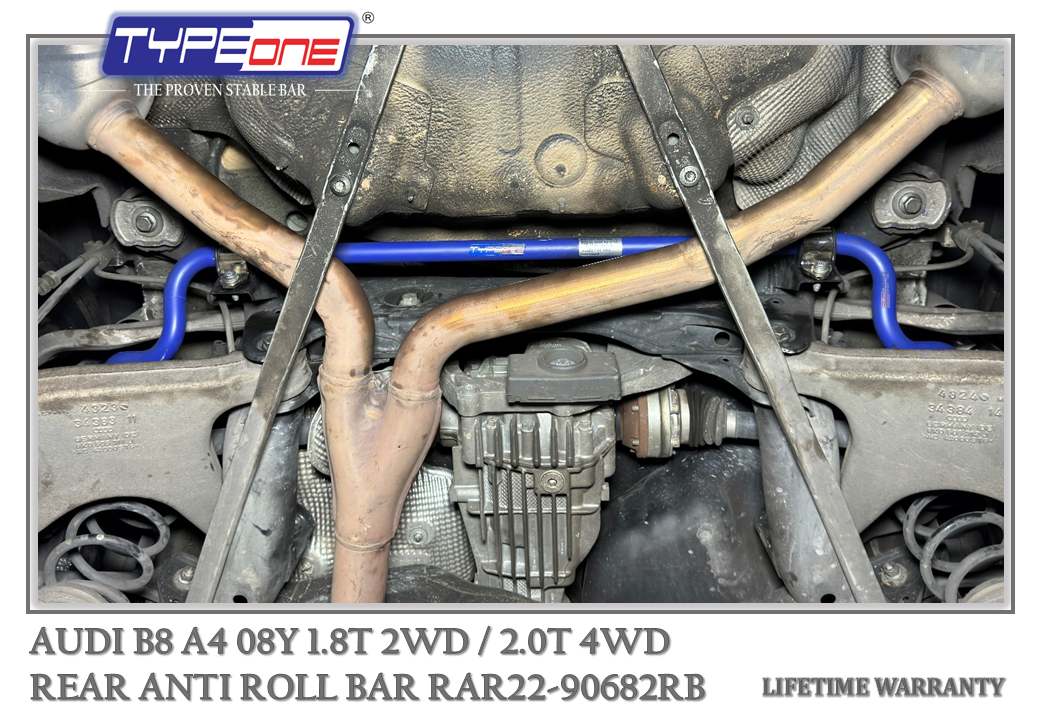 TYPEONE RAR22-90682RB Rear Anti Roll Bar — Audi B8 A4 08Y
