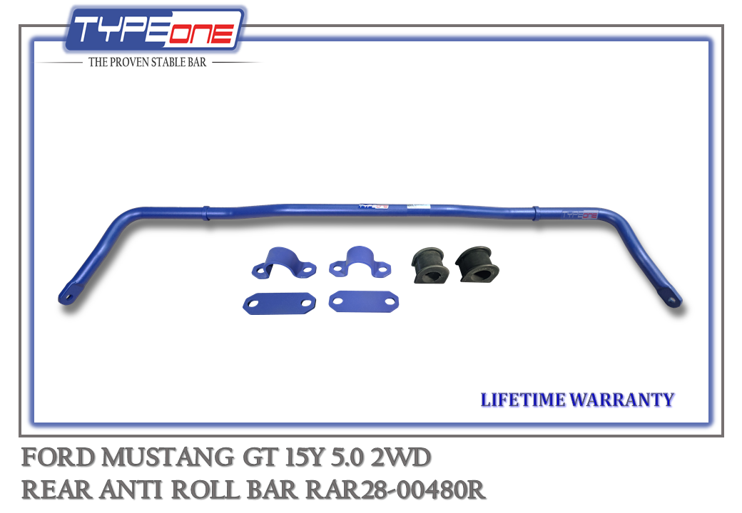 TYPEONE RAR28-00480RB Rear Anti Roll Bar — Ford Mustang GT 15Y