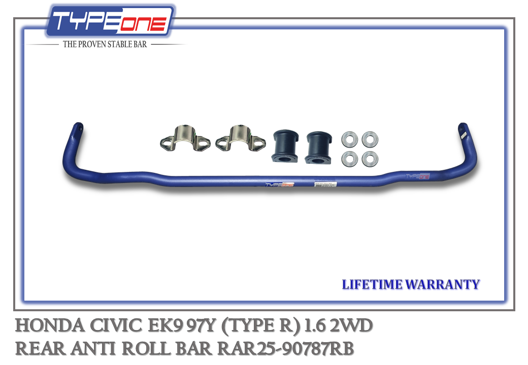 TYPEONE RAR25-90787RB Rear Anti Roll Bar — Honda Civic EK9 (TYPE R) 97Y
