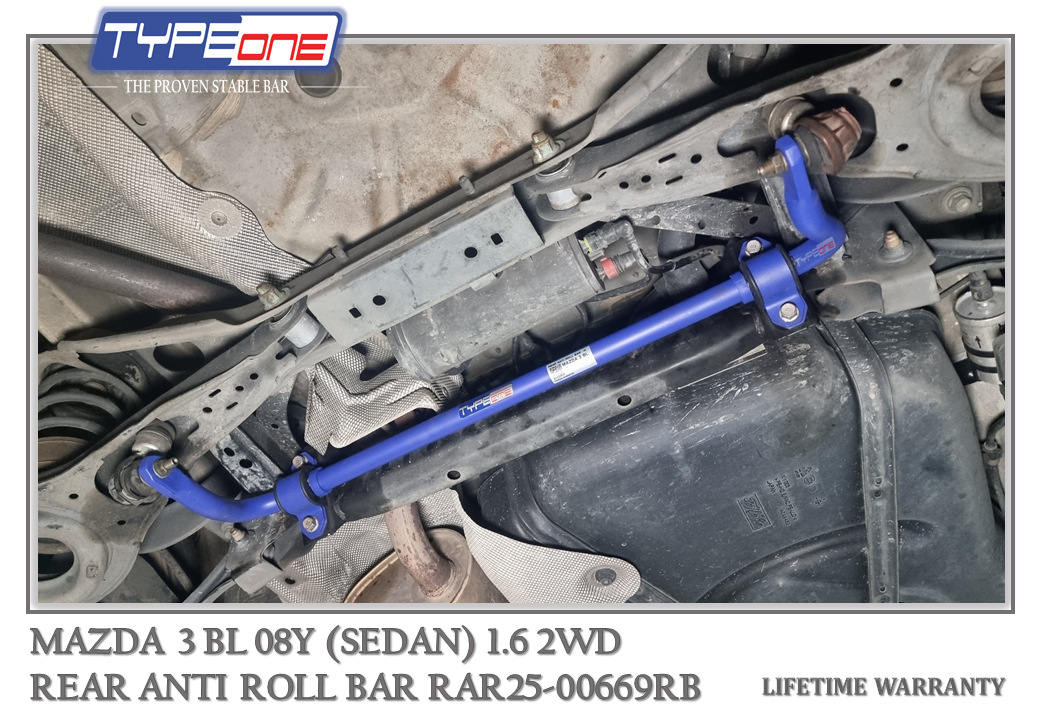 TYPEONE RAR25-00669RB Rear Anti Roll Bar — Mazda 3 (Sedan) BL 08Y