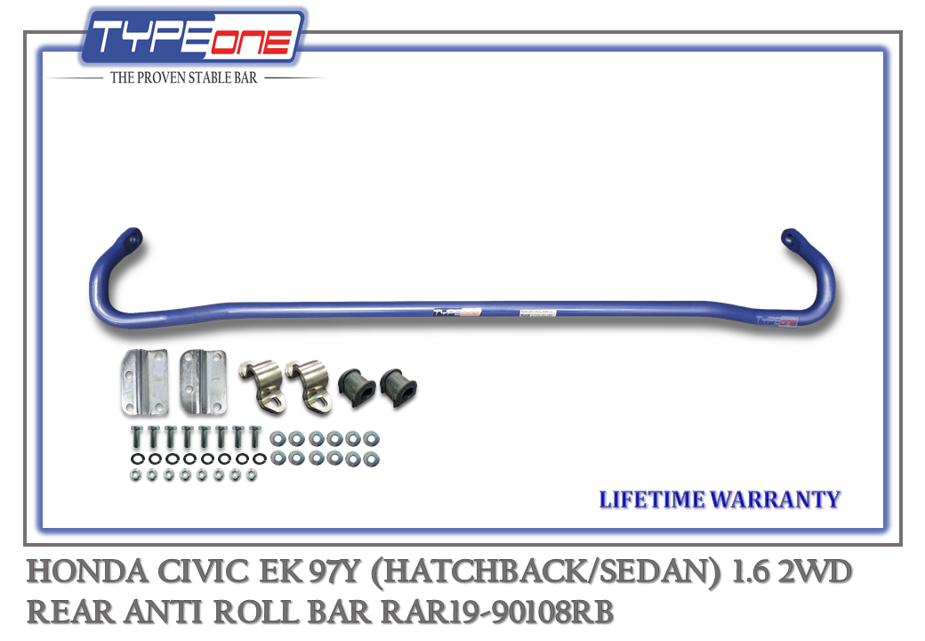 TYPEONE RAR19-90108RB Rear Anti Roll Bar — Honda Civic EK (HATCHBACK) 97Y