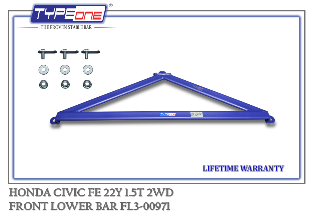 TYPEONE FL3-00971 Front Lower Bar — Honda Civic FE 22Y