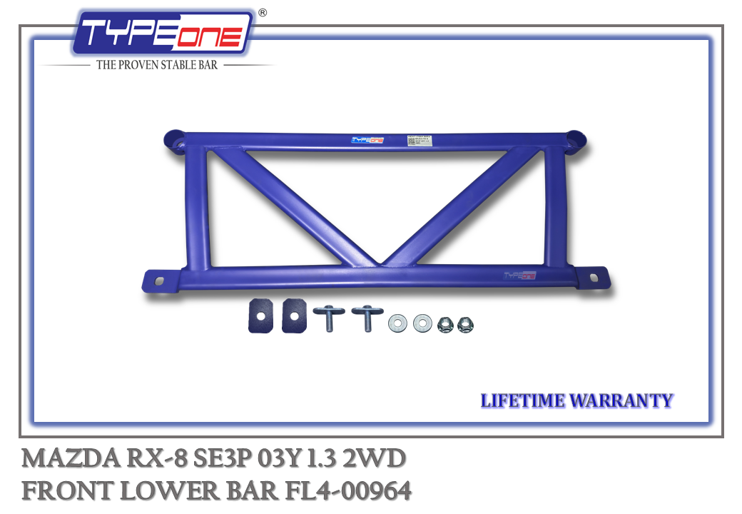 TYPEONE FL4-00964 Front Lower Bar — Mazda RX-8 SE3P 03Y