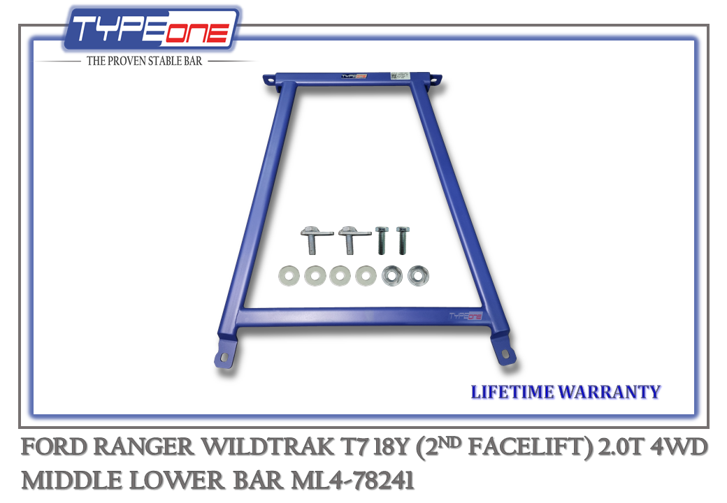 TYPEONE ML4-78241 Middle Lower Bar — Ford Ranger Wildtrak (2nd Facelift) T7 18Y