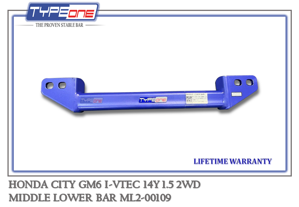 TYPEONE ML2-00109 Middle Lower Bar — Honda City GM6 I-VTEC 14Y