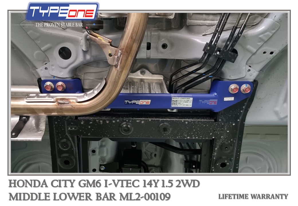 TYPEONE ML2-00109 Middle Lower Bar — Honda City GM6 I-VTEC 14Y