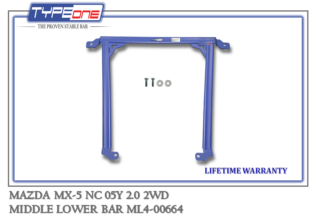 TYPEONE ML4-00664 Middle Lower Bar — Mazda MX-5 NC 05Y