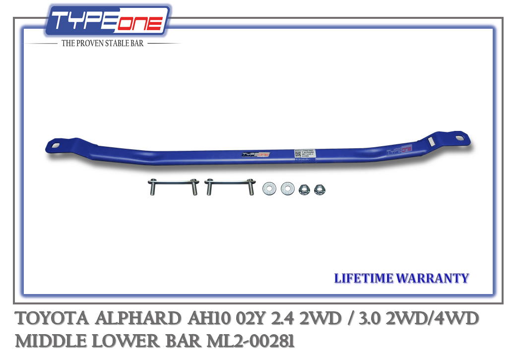TYPEONE ML2-00281 Middle Lower Bar — Toyota Alphard AH10 02Y