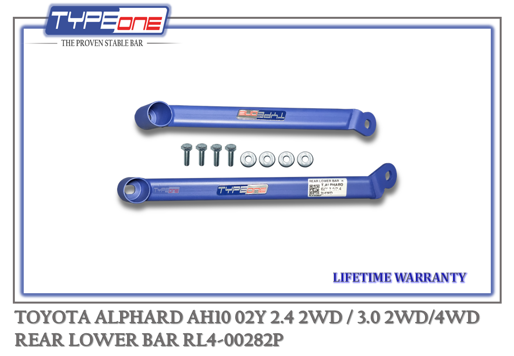 TYPEONE RL4-00282P Rear Lower Bar — Toyota Alphard AH10 02Y