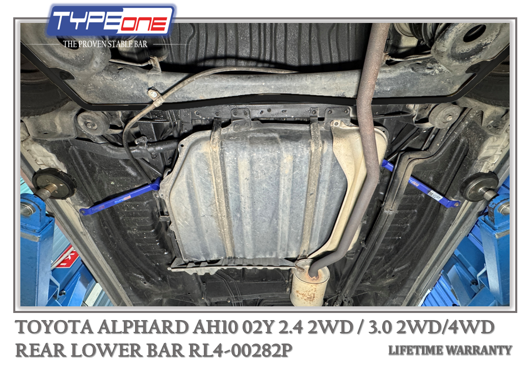TYPEONE RL4-00282P Rear Lower Bar — Toyota Alphard AH10 02Y