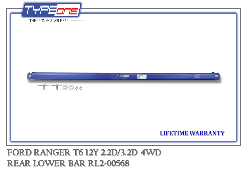 TYPEONE RL2-00568 Rear Lower Bar — Ford Ranger T6 12Y