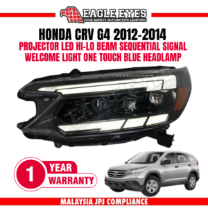Eagle Eyes HL-304 — HONDA CRV G4 2012-2014 PROJECTOR LED HI-LO BEAM SEQUENTIAL SIGNAL WELCOME LIGHT ONE TOUCH BLUE HEADLAMP