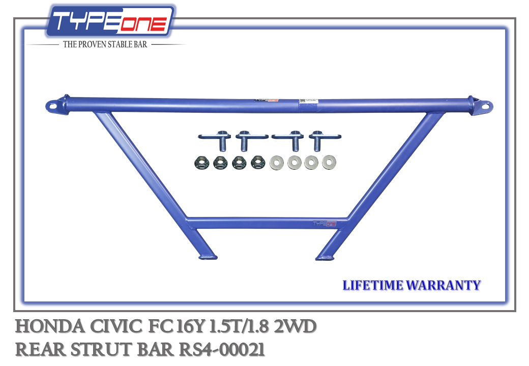 TYPEONE RS4-00021 Rear Strut Bar — Honda Civic FC 16Y