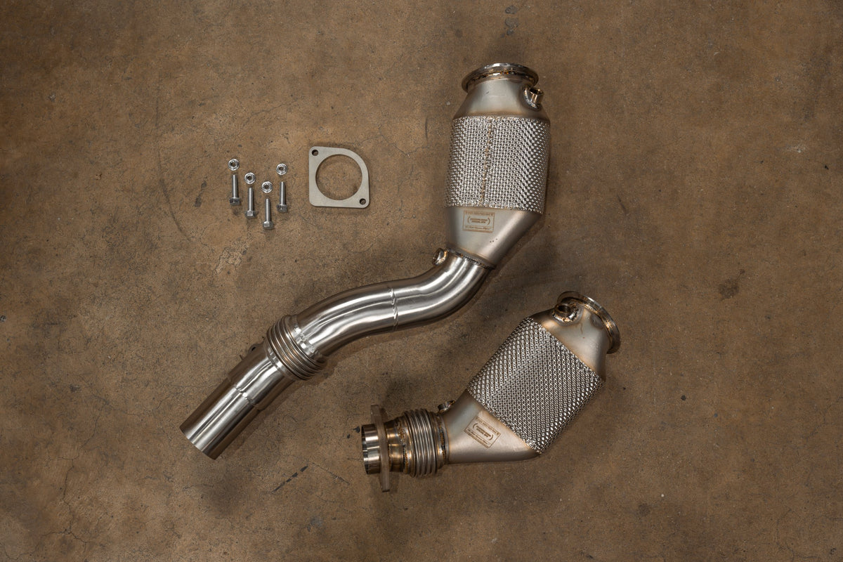 BMW F80/F82/F83/F87C M2C / M3 / M4 400 Cell Catted Downpipes — manufacturer product image