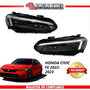 HONDA CIVIC FE 2022-2023 PROJECTOR LED HI-LO BEAM SEQUENTIAL SIGNAL WELCOME LIGHT ONE TOUCH BLUE HEADLAMP — Eagle Eyes