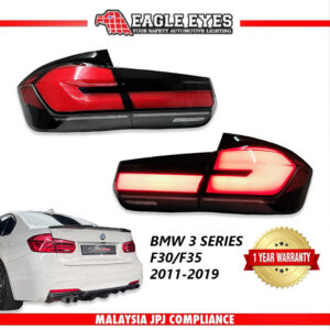 BMW 3 SERIES F30/F35 2012-2019 LED SEQUENTIAL SIGNAL WELCOME LIGHT TAILLAMP (SMOKE/RED LIGHT BAR) — Eagle Eyes