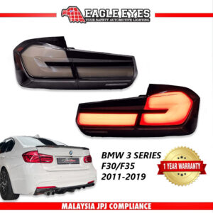 BMW 3 SERIES F30/F35 2012-2018 LED SEQUENTIAL SIGNAL WELCOME LIGHT TAILLAMP (SMOKE/WHITE LIGHT BAR) — Eagle Eyes