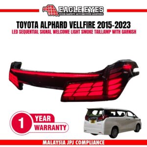 TOYOTA ALPHARD VELLFIRE 2015-2023 LED SEQUENTIAL SIGNAL WELCOME LIGHT SMOKE TAILLAMP WITH GARNISH — Eagle Eyes