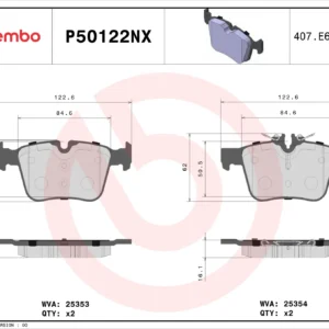 Brembo P50122NX Rear Xtra Ceramic Brake Pads – Mercedes-Benz C-Class W205