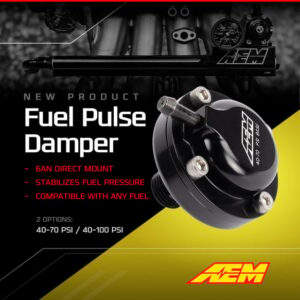 AEM 25-4002 AEM 6AN ORB 40-70 PSI FUEL PULSE DAMPER official manufacturer photo